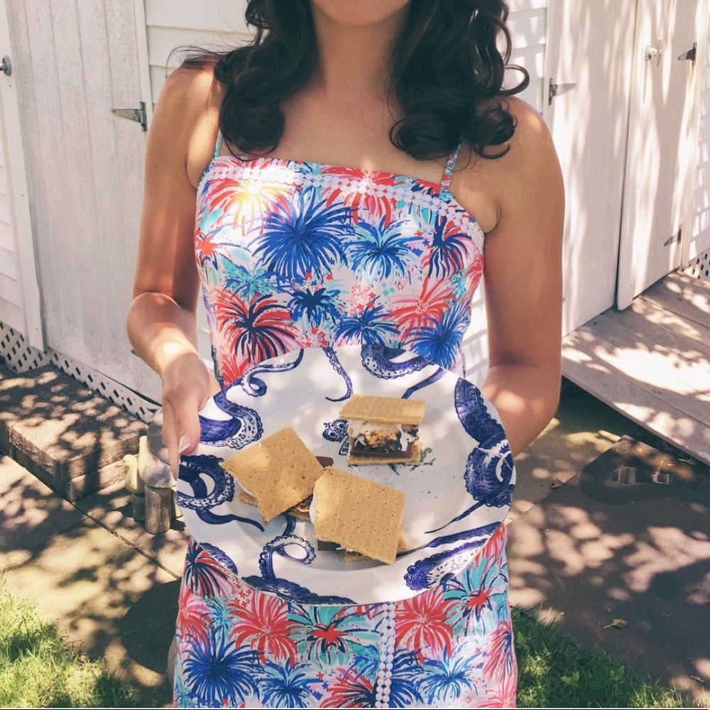 Lilly Pulitzer Jesse Romper (Red White and Blue Fireworks)